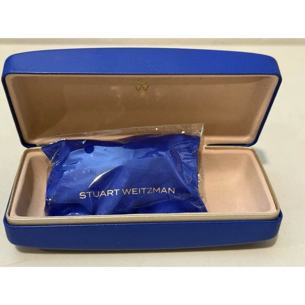 Stuart Weitzman Hard Royal Blue Eyeglasses Sun Case Box W/ Microfiber Cloth